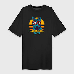 Женская футболка-платье Потрясающий котэ с 2003