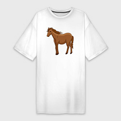 Женская футболка-платье Милая лошадка