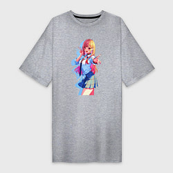 Футболка женская-платье Марин Китагава - Фарфоровая кукла, цвет: меланж