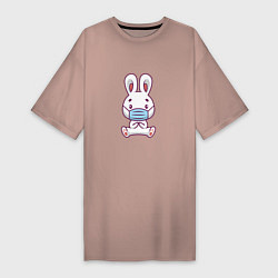 Женская футболка-платье Кролик в маске