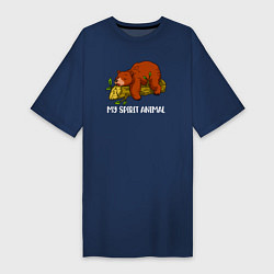 Женская футболка-платье Медведь мое тотемное животное