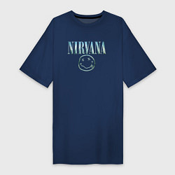 Женская футболка-платье Nirvana - смайлик