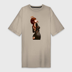 Женская футболка-платье Макима - демон или ангел?