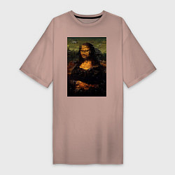Женская футболка-платье Мона Лиза абстракция