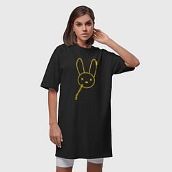Футболка женская-платье Кролик-брелок, цвет: черный — фото 2