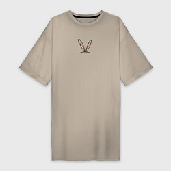 Женская футболка-платье Ушки зайца контур