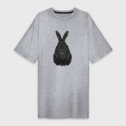 Женская футболка-платье Черный водяной кролик - 2023