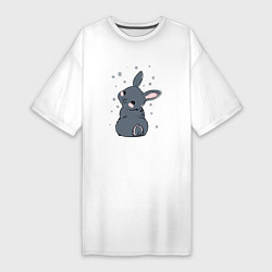 Женская футболка-платье Черный кролик Пикачу
