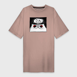 Женская футболка-платье Мрачный кот - Ok, human