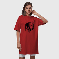 Футболка женская-платье Логотип группы сплин, цвет: красный — фото 2