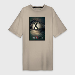 Футболка женская-платье X - Files poster, цвет: миндальный