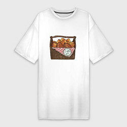 Женская футболка-платье Корзина с пирожками