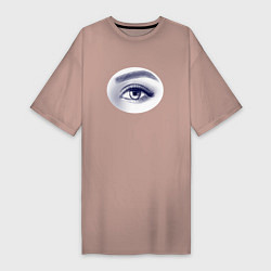 Женская футболка-платье Женский глаз - монохром