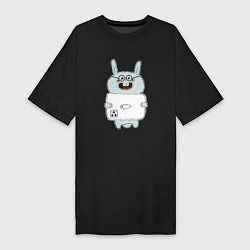 Женская футболка-платье Кролик с модным телефоном