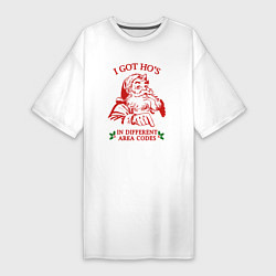 Женская футболка-платье Дед мороз - I got hos