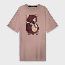 Женская футболка-платье Walking bear