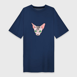 Женская футболка-платье Сфинкс - кот без шерсти