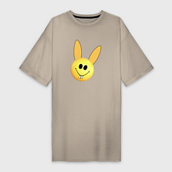 Женская футболка-платье Кролик-смайлик