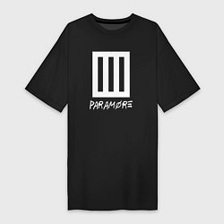 Футболка женская-платье Paramore логотип, цвет: черный