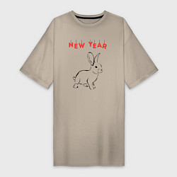 Женская футболка-платье New year rabbit