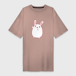 Женская футболка-платье Круглый кролик