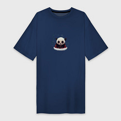 Женская футболка-платье Понурый панда