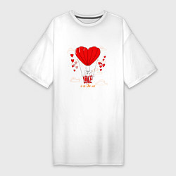 Женская футболка-платье Love is in the air hearts