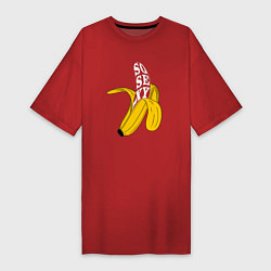 Футболка женская-платье Заводной банан, цвет: красный