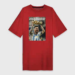 Женская футболка-платье Lionel Messi - world champion - Argentina