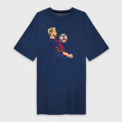 Женская футболка-платье Messi Barcelona