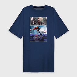 Женская футболка-платье Чел-бензопила аниме