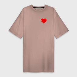 Женская футболка-платье Глянцевое сердце