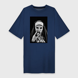 Женская футболка-платье Готическая монахиня
