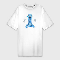 Женская футболка-платье Медитирующий кролик