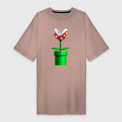 Женская футболка-платье Марио Растение Пиранья
