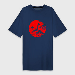 Женская футболка-платье Флаг Японии - красное солнце