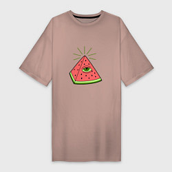 Женская футболка-платье Арбузная пирамидка