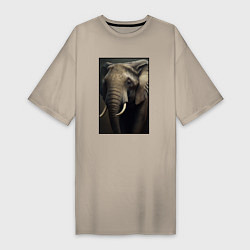Женская футболка-платье Портрет слона