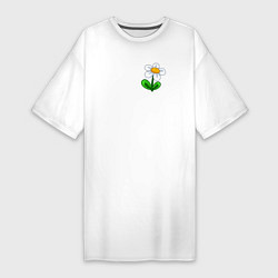 Женская футболка-платье Мультяшный цветок ромашка