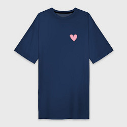 Женская футболка-платье Нарисованное сердце - мини