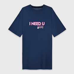 Женская футболка-платье I need you - BTS