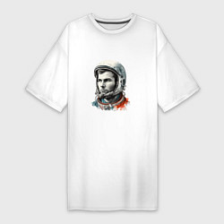 Женская футболка-платье Юрий Гагарин в современном стиле