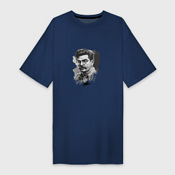 Женская футболка-платье Сталин в черно-белом исполнении