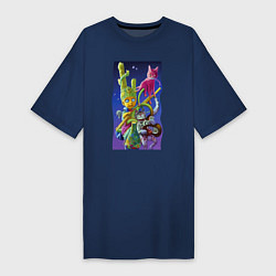 Женская футболка-платье Звёздный пацан с двумя котами - нейросеть - fantas