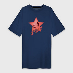 Женская футболка-платье Ленин с красной звездой