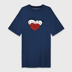 Женская футболка-платье Два любящих сердца становятся одним