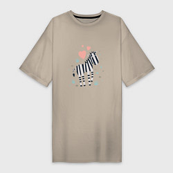 Женская футболка-платье Влюбленная зебра