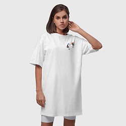 Футболка женская-платье Игривый белый единорог, цвет: белый — фото 2