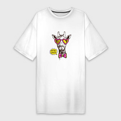 Женская футболка-платье Hipster giraffe