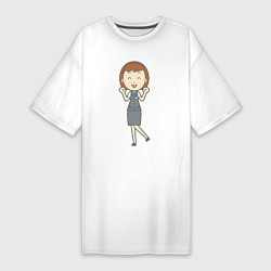 Женская футболка-платье Офисная леди рада